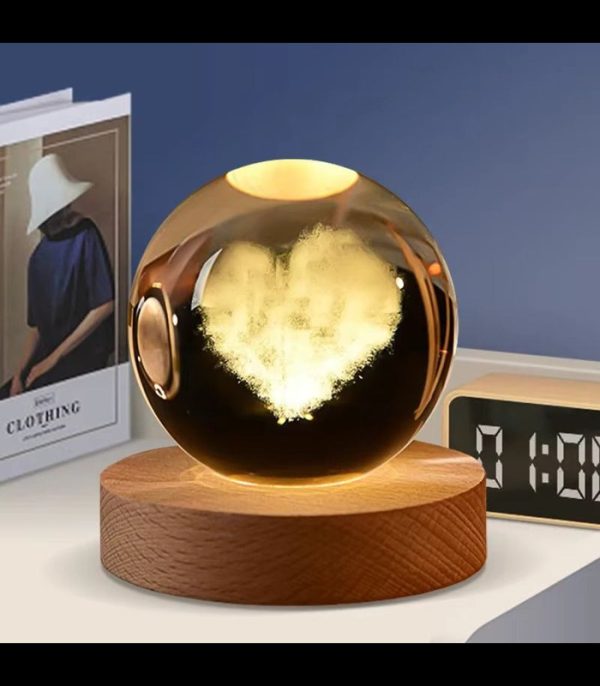 LED Crystal Ball Cloud Love Shape