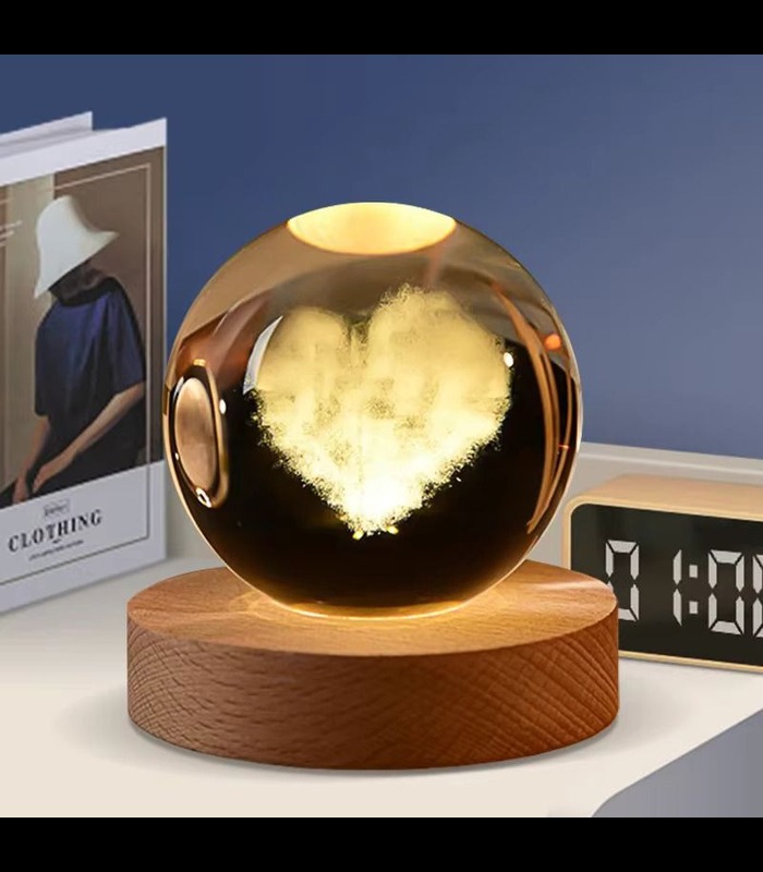 LED Crystal Ball Cloud Love Shape | Twist Haven LED Crystal Ball Cloud Love Shape